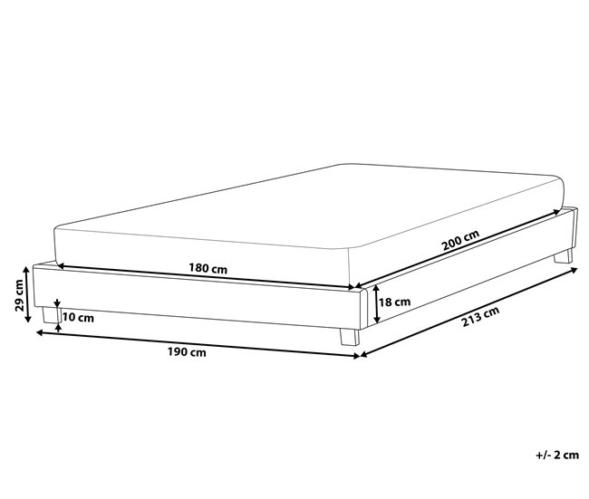 Beliani Cama com estrado Bouclé ROANNE 190x213 Creme