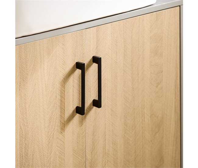 Armário para lavatório de encastrar com 2 portas BZR133-NG SoBuy Cinza