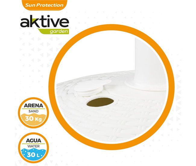 Base para guarda-sol circular branco 25-48 mm Aktive Branco