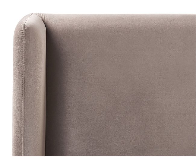 Beliani Cama com estrado Veludo ARETTE Cinza Escuro