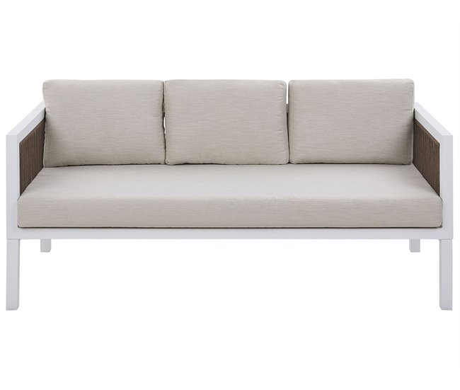 Beliani Conjunto lounge Alumínio BORELLO Branco