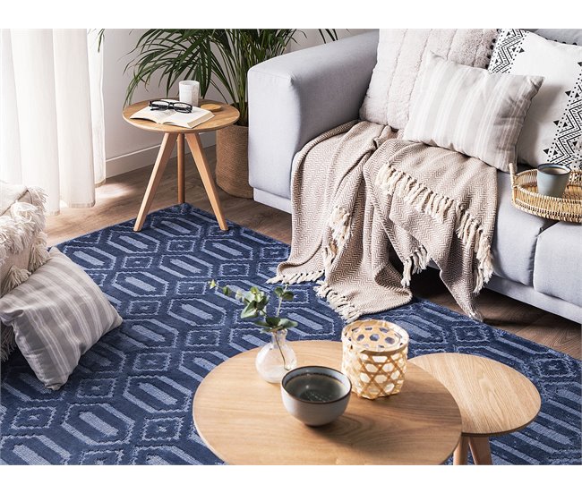 Beliani Pelos curtos ADATEPE 160x230 Azul Marino