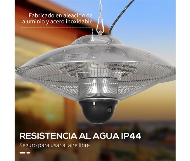 Aquecedor de Jardim Elétrico Outsunny 842-274V90SR Prata