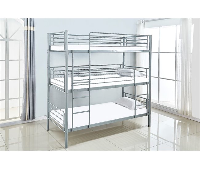 Beliche Triplo Metálico 90cm 201x98 Cinza