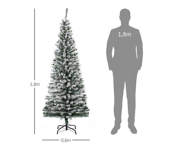 Árvore de Natal PVC e Aço HOMCOM, casa - natal Verde