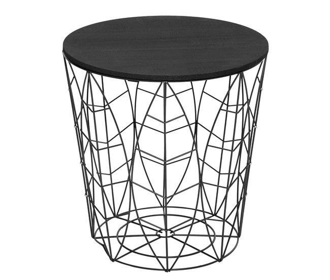Mesa Ctro Auxiliar Grande Kumi para Sala de Estar 40x40 Preto