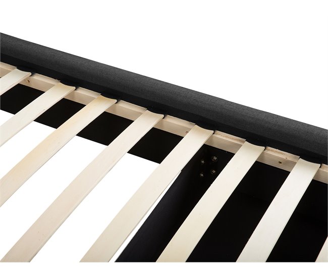 Beliani Cama com armazenamento Poliéster ROCHELLE 153x213 Cinza Escuro