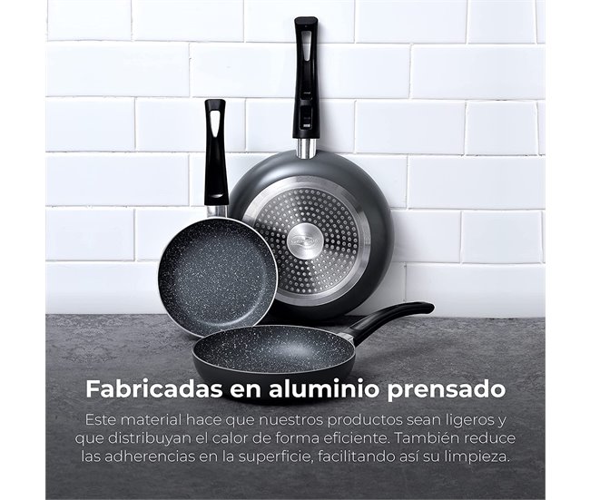 8pc + Conjunto 3 jogo de bateria de cozinha de Sartenes Multicor