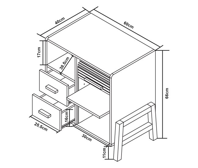 Aparador Kvaefjord com 1 porta de tambor [en.casa] Branco/cinza