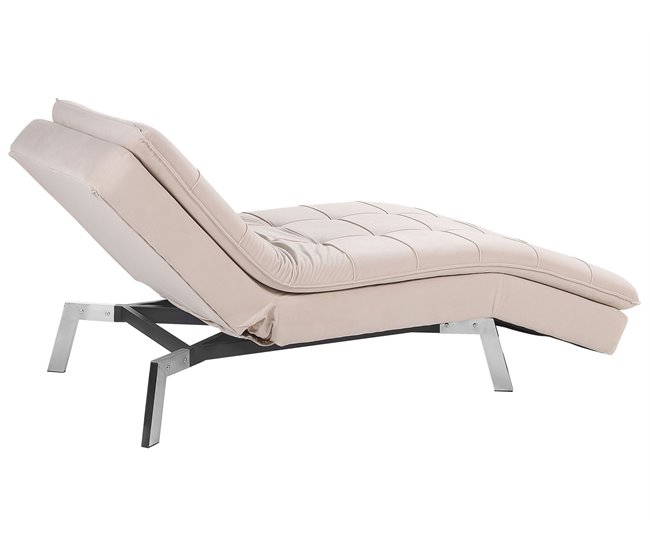 Beliani Chaise longue Terciopelo LOIRET Bege