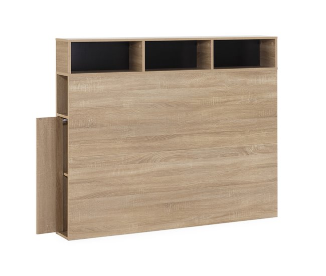 Cabeceira de cama Zeus 2 portas 9 espaços 165 Carvalho