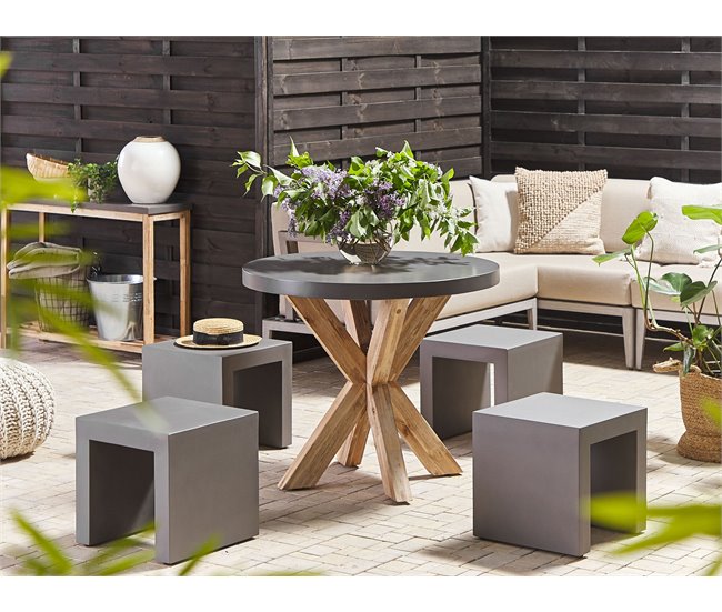 Beliani Conjunto de comedor OLBIA/TARANTO Cinza