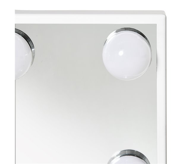 Espelho de Maquilhagem Metal, Vidro e ABS HOMCOM Branco