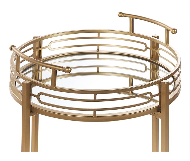 Beliani Carrito de cocina FARLEY Dourado