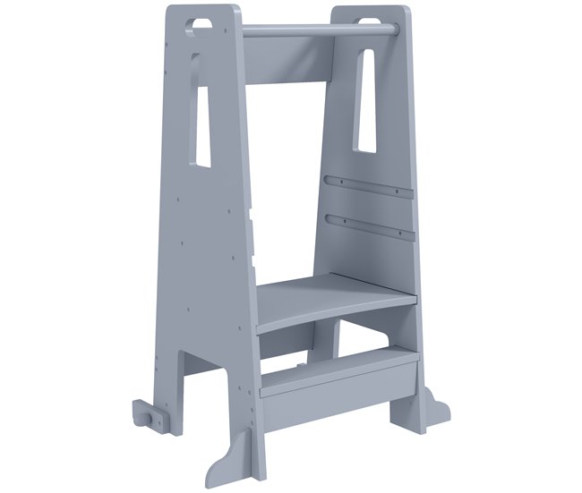Torre de Aprendizagem MDF e Madeira de Pinho AIYAPLAY Cinza