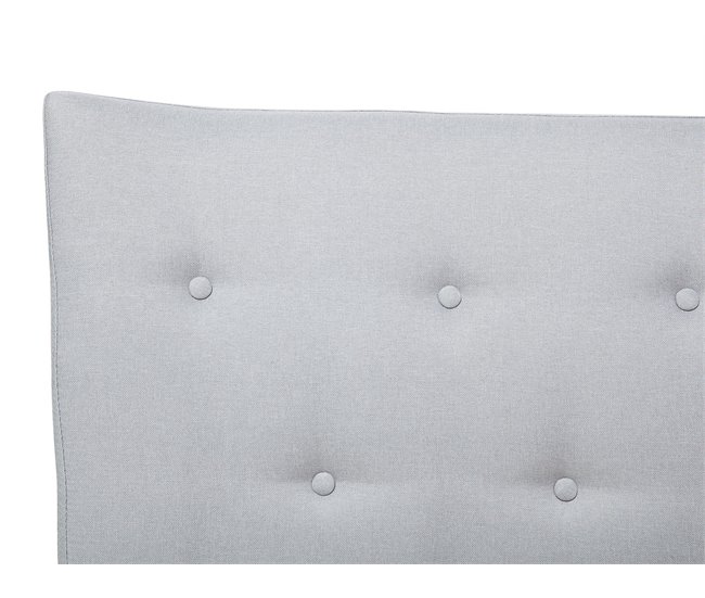 Beliani Cama com estrado Poliéster SAVERNE 157x228 Cinza Claro