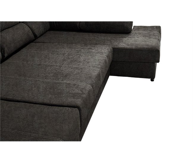 Mega Sofá Cama Chaise Longue Canto Itália 345cm Cimento