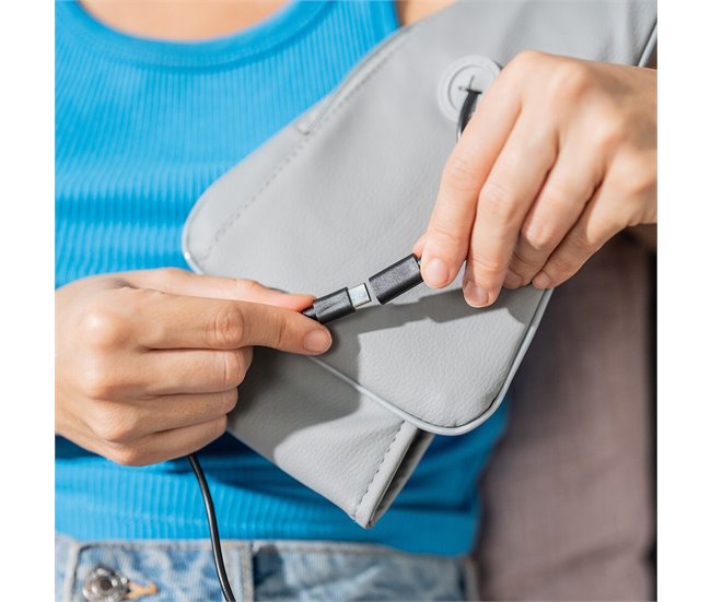 Massajador Shiatsu Recarregável Cinza