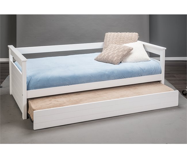 Cama nido 90x190 com sommier DUPLEX Branco