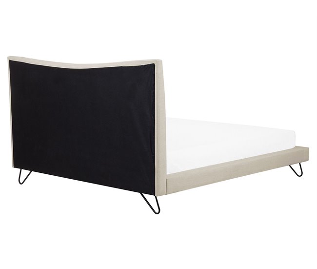 Beliani Cama Terciopelo LANNION 183x223 Bege