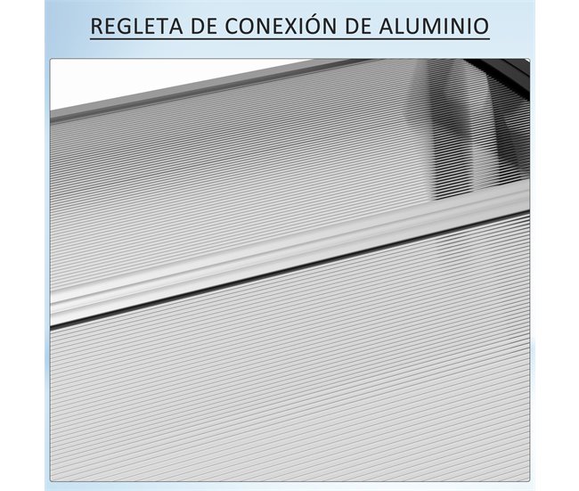 Marquise de Proteção Liga de Alumínio, PP e PC Outsunny 100x75 Branco