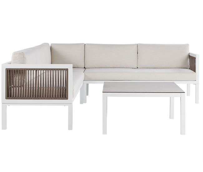 Beliani Conjunto de jardín BORELLO Branco