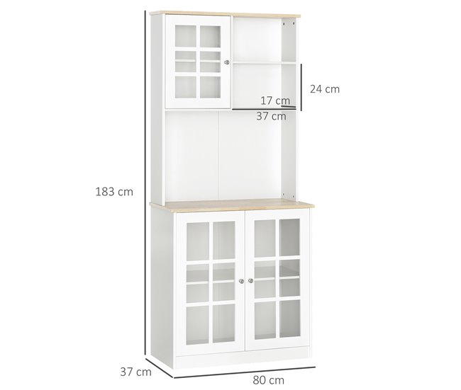 Armário de Cozinha MDF HOMCOM, casa - cozinha Branco