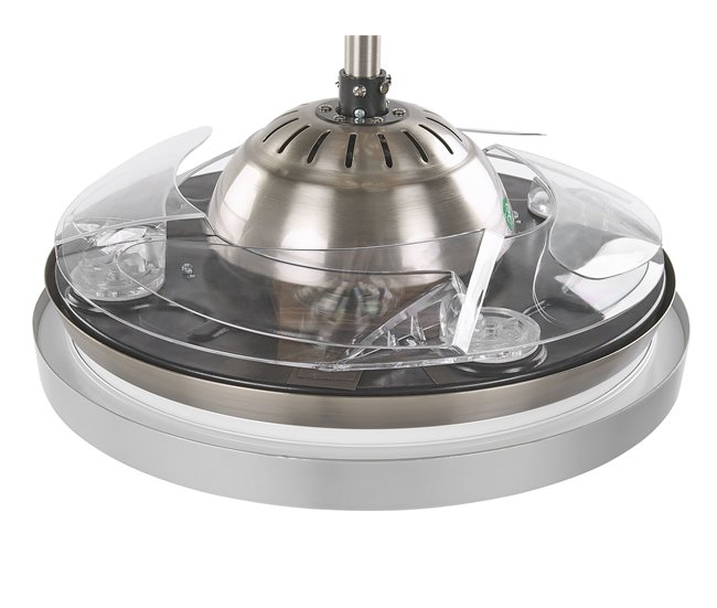 Beliani Lâmpada de teto com ventilador IBAR Transparente