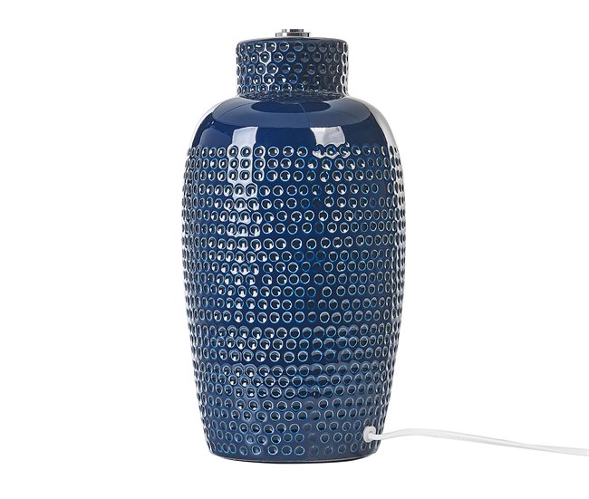 Beliani Lámpara de mesa PERLIS Azul Marino