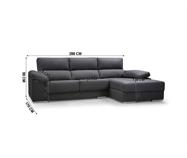 Chaise longue NOEMI Antracite