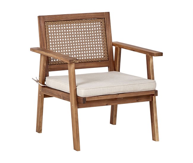 Beliani Conjunto lounge Madeira de acácia ARENELLA Bege