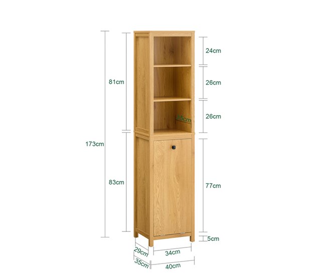 Armário alto de casa de banho Armário alto BZR95 SoBuy PT 35 Branco