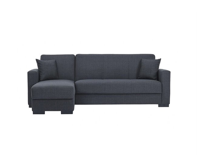 Chaise longue ANGELO com cama reversível cinza Cinza Escuro