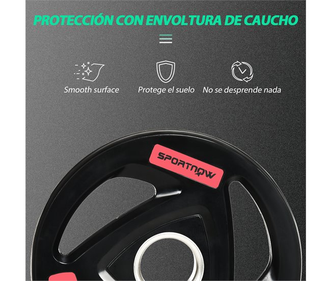 Discos de Musculação Metal e Borracha SPORTNOW Preto