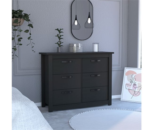 Bolsa de estudos dupla com 6 gavetas Preto