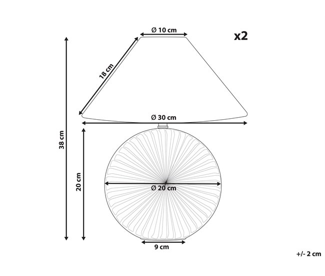 Beliani Candeeiro de mesa YUNA Branco/cinza