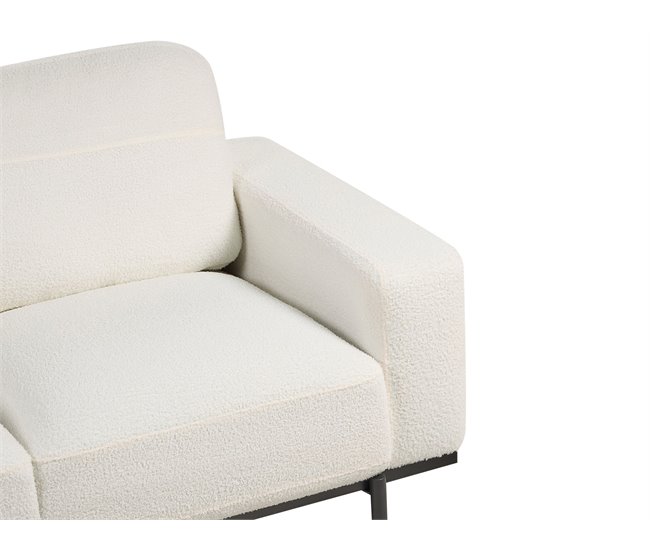 Beliani Sofá de 2 lugares Bouclé SOVIK Branco/ Bege