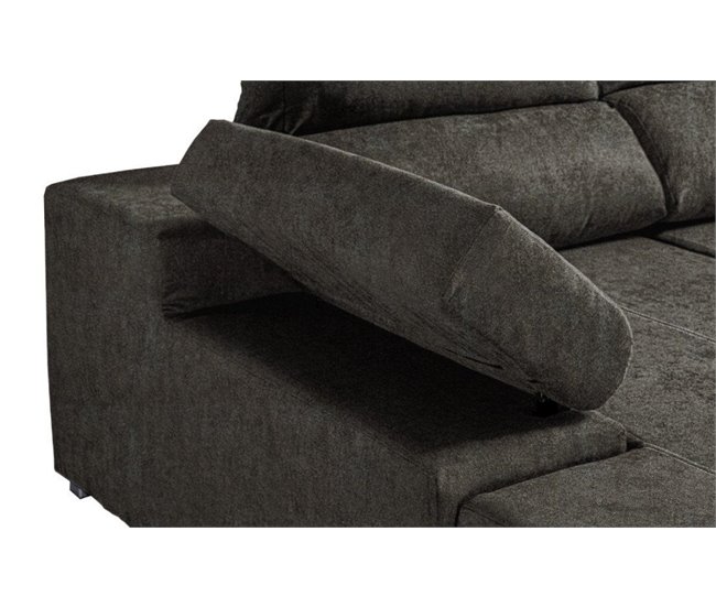 Mega Sofá Cama Chaise Longue Canto Itália 345cm Cimento