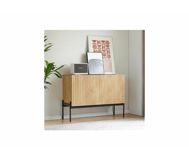 Aparador com 2 portas e pés em metal Madeira