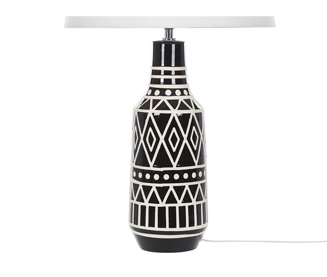 Beliani Candeeiro de mesa SHEBELLE Branco/ Bege