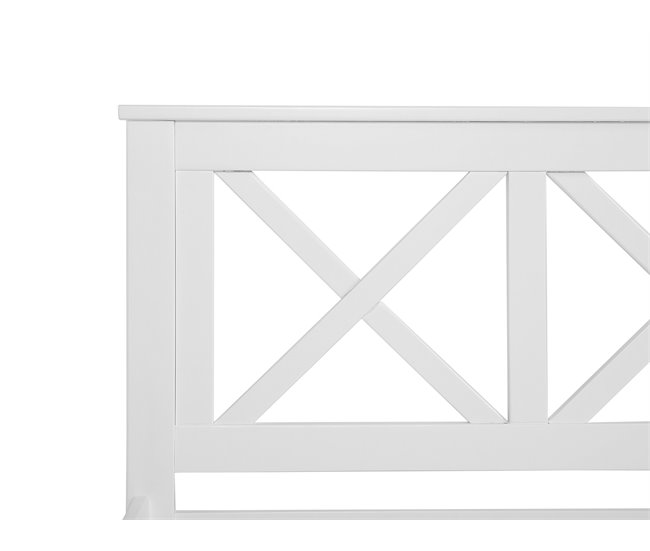 Beliani Cama com estrado Pinho TANNAY 169x208 Branco