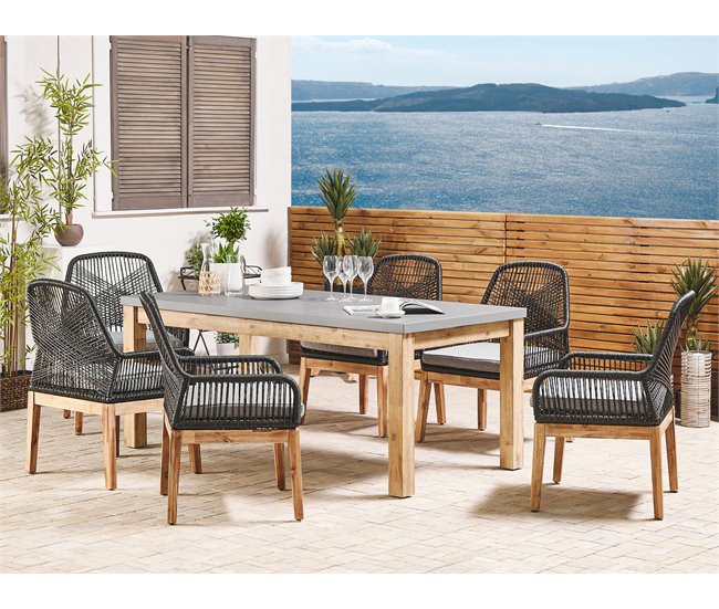 Beliani Cadeira de jardim OLBIA Cinza Claro