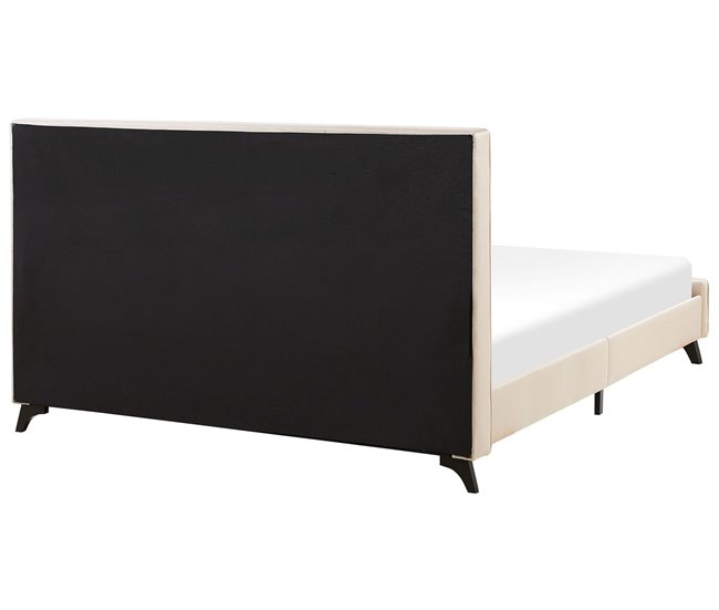 Beliani Cama com estrado Poliéster AMBASSADOR 192x216 Bege