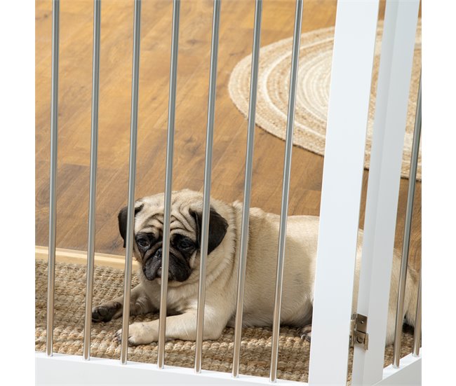 Barreira de Segurança para Animais de Estimação MDF e Aço PawHut Branco