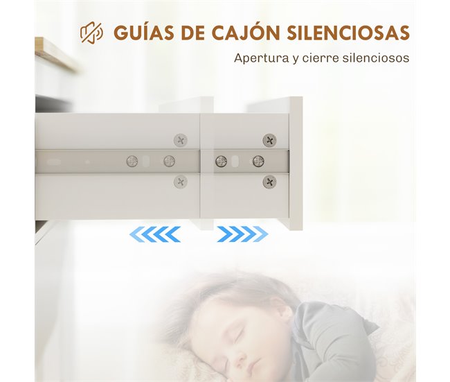 Aparador Melamina de Madeira HOMCOM Branco