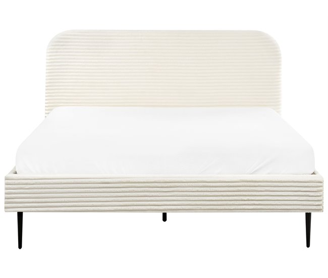 Beliani Cama Bombazine FLAYAT 173x215 Branco