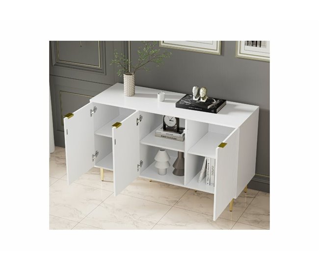 Aparador moderno lacado com padrão floral Branco