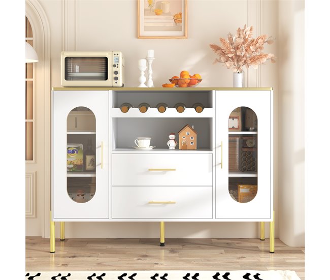 Aparador com 2 portas e 2 gavetas Branco