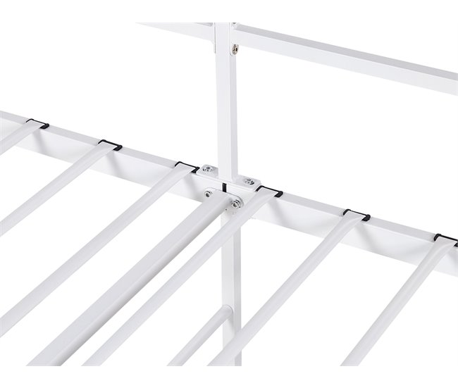 Beliani Cama com estrado Ferro BATTUT Branco