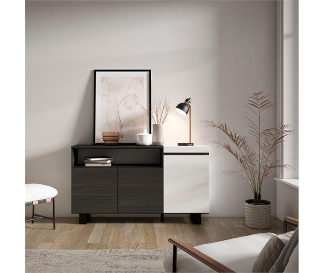 Aparadores para sala 150 Branco/ Preto